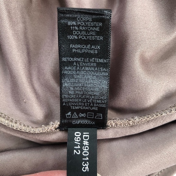 Express - Taupe 3/4 Sleeve Bodycon Mini Party Dress w/Sequins Size SP - Picture 8 of 8